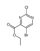 ethyl 5-bromo-2-chloropyrimidine-4-carboxylate结构式