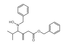 benzyl 4-[benzyl(hydroxy)amino]-5-methyl-3-methylenehexanoate Structure