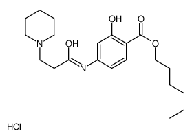 hexyl 2-hydroxy-4-(3-piperidin-1-ylpropanoylamino)benzoate,hydrochloride Structure