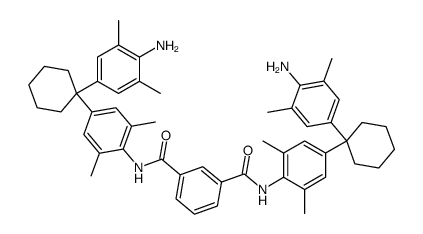 N,N'-bis{4-[1-(4-amino-3,5-dimethylphenyl)cyclohexylidene]-2,6-dimethylphenyl}isophthalic acid diamide Structure