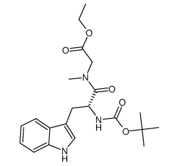 (R)-ethyl 2-(2-((tert-butoxycarbonyl)amino)-3-(1H-indol-3-yl)-N-methylpropanamido)acetate Structure