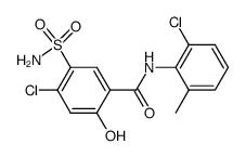 4-Chloro-N-(2-chloro-6-methyl-phenyl)-2-hydroxy-5-sulfamoyl-benzamide结构式