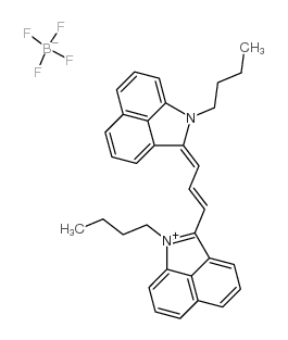 (E,E)-1-丁基-2-[3-(1-丁基苯并[CD]吲哚-2(1H)-亚基)-1-丙烯基]苯并[CD]吲哚四氟硼酸盐结构式