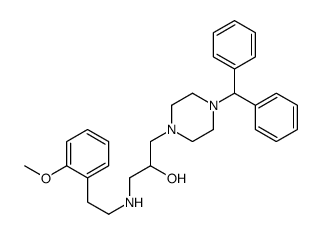 1-(4-benzhydrylpiperazin-1-yl)-3-[2-(2-methoxyphenyl)ethylamino]propan-2-ol结构式