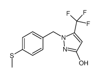 2-[(4-methylsulfanylphenyl)methyl]-3-(trifluoromethyl)-1H-pyrazol-5-one结构式