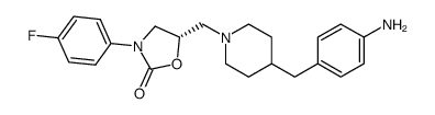 (5S)-(-)-5-[4-(4-aminobenzyl)-1-piperidinylmethyl]-3-(4-fluorophenyl)-oxazolidin-2-one Structure