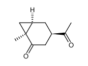 Bicyclo[4.1.0]heptan-2-one, 4-acetyl-1-methyl-, [1S-(1alpha,4beta,6alpha)]- (9CI) Structure