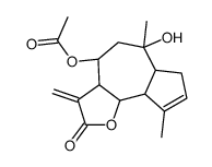 (3aR)-3a,4,5,6,6aβ,7,9aβ,9bα-Octahydro-4β-acetoxy-6,9-dimethyl-6β-hydroxy-3-methyleneazuleno[4,5-b]furan-2(3H)-one structure