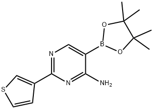 4-Amino-2-(3-thienyl)pyrimidine-5-boronic acid pinacol ester结构式