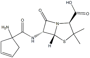 6α-[[(1-Amino-3-cyclopenten-1-yl)carbonyl]amino]penicillanic acid structure