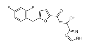 1-[5-[(2,4-difluorophenyl)methyl]furan-2-yl]-3-hydroxy-3-(1H-1,2,4-triazol-5-yl)prop-2-en-1-one结构式