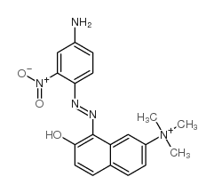 [8-[(4-氨基-2-硝基苯基)偶氮]-7-羟基-2-萘基]三甲基铵结构式