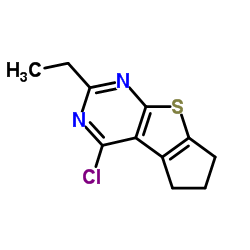 4-Chloro-2-ethyl-6,7-dihydro-5H-cyclopenta[4,5]thieno[2,3-d]pyrimidine结构式