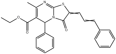 ethyl 7-methyl-3-oxo-5-phenyl-2-(3-phenyl-2-propenylidene)-2,3-dihydro-5H-[1,3]thiazolo[3,2-a]pyrimidine-6-carboxylate Structure