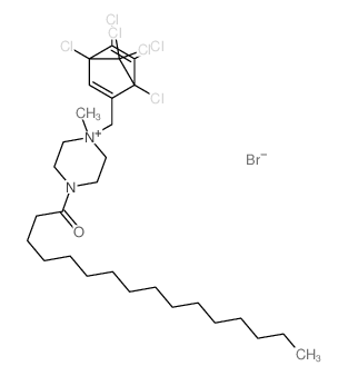 Piperazinium,1-[(1,4,5,6,7,7-hexachlorobicyclo[2.2.1]hepta-2,5-dien-2-yl)methyl]-1-methyl-4-(1-oxohexadecyl)-,bromide (1:1) Structure