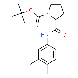 tert-butyl 2-{[(3,4-dimethylphenyl)amino]carbonyl}-1-pyrrolidinecarboxylate (non-preferred name)结构式