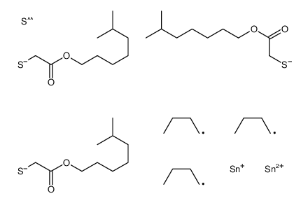 6-methylheptyl 2-[dibutyl-[butyl-bis[[2-(6-methylheptoxy)-2-oxoethyl]sulfanyl]stannyl]sulfanylstannyl]sulfanylacetate Structure