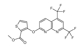2-Thiophenecarboxylicacid,3-[[5,7-bis(trifluoromethyl)-1,8-naphthyridin-2-yl]oxy]-,methylester(9CI) Structure
