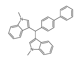 1-methyl-3-[(1-methylindol-3-yl)-(4-phenylphenyl)methyl]indole结构式
