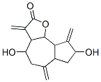 Dodecahydro-4,8-dihydroxy-3,6,9-tris(methylene)azuleno[4,5-b]furan-2-one structure