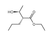 Erythro-2-(1-Hydroxyethyl)-pentansaeure-ethylester结构式