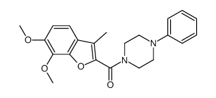 (6,7-dimethoxy-3-methyl-1-benzofuran-2-yl)-(4-phenylpiperazin-1-yl)methanone结构式