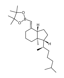 (8E)-8-[(4,4,5,5-tetramethyl-1,3,2-dioxaborolan-2-yl)-methylene]-de-A,B-cholestane结构式