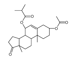 Androst-5-en-17-one, 3-(acetyloxy)-7-(2-methyl-1-oxopropoxy)-, (3beta)- (9CI) Structure