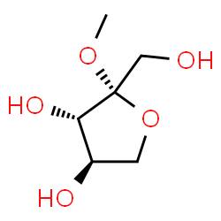 Methyl β-D-threo-2-pentulofuranoside structure