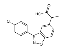 2-[3-(4-chlorophenyl)-1,2-benzoxazol-5-yl]propanoic acid Structure