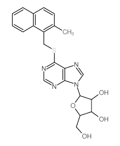 (2S,3S,4S,5S)-2-(hydroxymethyl)-5-[6-[(2-methylnaphthalen-1-yl)methylsulfanyl]purin-9-yl]oxolane-3,4-diol结构式