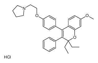 1-[2-[4-(2,2-diethyl-7-methoxy-3-phenylchromen-4-yl)phenoxy]ethyl]pyrrolidine,hydrochloride结构式