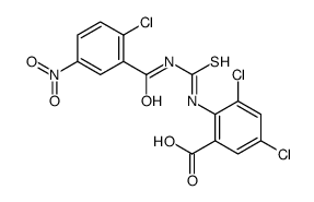 3,5-DICHLORO-2-[[[(2-CHLORO-5-NITROBENZOYL)AMINO]THIOXOMETHYL]AMINO]-BENZOIC ACID结构式