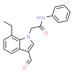 1H-Indole-1-acetamide,7-ethyl-3-formyl-N-phenyl-(9CI) Structure