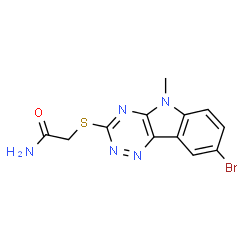 Acetamide, 2-[(8-bromo-5-methyl-5H-1,2,4-triazino[5,6-b]indol-3-yl)thio]- (9CI) Structure