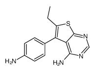 5-(4-aminophenyl)-6-ethylthieno[2,3-d]pyrimidin-4-amine结构式