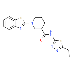 3-Piperidinecarboxamide,1-(2-benzothiazolyl)-N-(5-ethyl-1,3,4-thiadiazol-2-yl)-(9CI) Structure