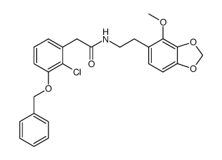 2-(3-benzyloxy-2-chloro-phenyl)-N-[2-(4-methoxy-benzo[1,3]dioxol-5-yl)-ethyl]-acetamide结构式