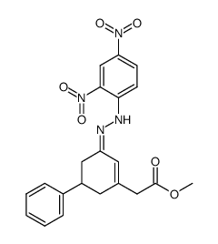 {3-[(2,4-Dinitro-phenyl)-hydrazono]-5-phenyl-cyclohex-1-enyl}-acetic acid methyl ester结构式