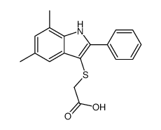 2-[(5,7-dimethyl-2-phenyl-1H-indol-3-yl)sulfanyl]acetic acid Structure