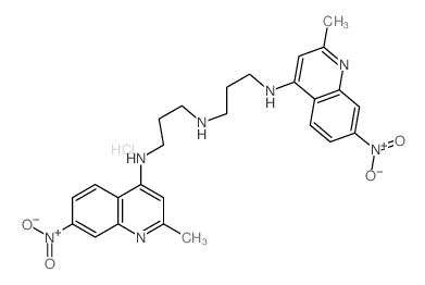 1,3-Propanediamine,N-(2-methyl-7-nitro-4-quinolinyl)-N'-[3-[(2-methyl-7-nitro-4-quinolinyl)amino]propyl]-,dihydrochloride (9CI) structure
