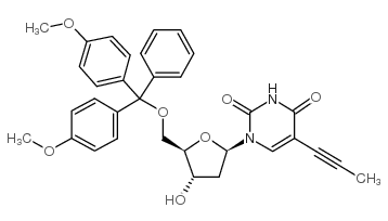 5'-O-(DIMETHOXYTRITYL)-5-(1-PROPYNYL)-2'-DEOXYURIDINE结构式