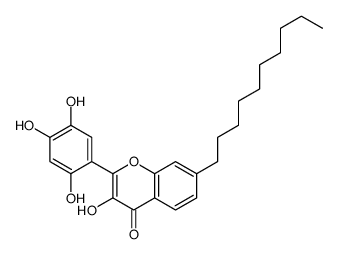 7-decyl-3-hydroxy-2-(2,4,5-trihydroxyphenyl)chromen-4-one结构式