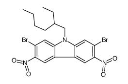 2,7-dibromo-9-(2-ethylhexyl)-3,6-dinitrocarbazole结构式