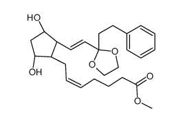 (Z)-7-[(1R)-3α,5α-Dihydroxy-2β-[(E)-2-[2-(2-phenylethyl)-1,3-dioxolan-2-yl]ethenyl]cyclopentan-1α-yl]-5-heptenoic acid methyl ester结构式