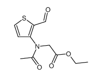 N-acetyl-N-(2-formyl-thiophen-3-yl)-glycine ethyl ester Structure