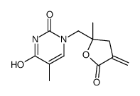 5-methyl-1-[(2-methyl-4-methylidene-5-oxooxolan-2-yl)methyl]pyrimidine-2,4-dione结构式