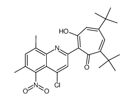 2-(4'-chloro-5'-nitro-6',8'-dimethylquinolin-2'-yl)-5,7-di(tert-butyl)-1,3-tropolone结构式