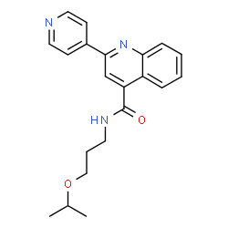 N-[3-(propan-2-yloxy)propyl]-2-(pyridin-4-yl)quinoline-4-carboxamide structure