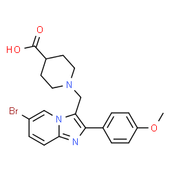 1-[6-BROMO-2-(4-METHOXYPHENYL)IMIDAZO[1,2-A]PYRIDIN-3-YLMETHYL]PIPERIDINE-4-CARBOXYLICACID structure
